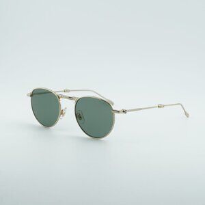 Montblanc MB0280S 001 Sunglasses Gold Square Frame, Green Lenses